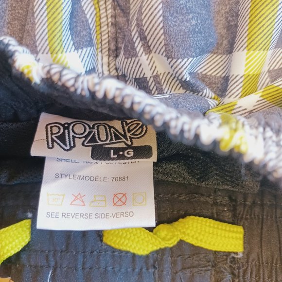 NEW! Ripzone Boy's L Swim Trunks Grey/Green  (3748) - Picture 8 of 12